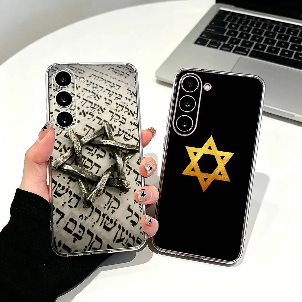 Jewish David Star Clear Soft Silicone Phone Case for Samsung Galaxy A71, A70, A52, A51, A40, A30