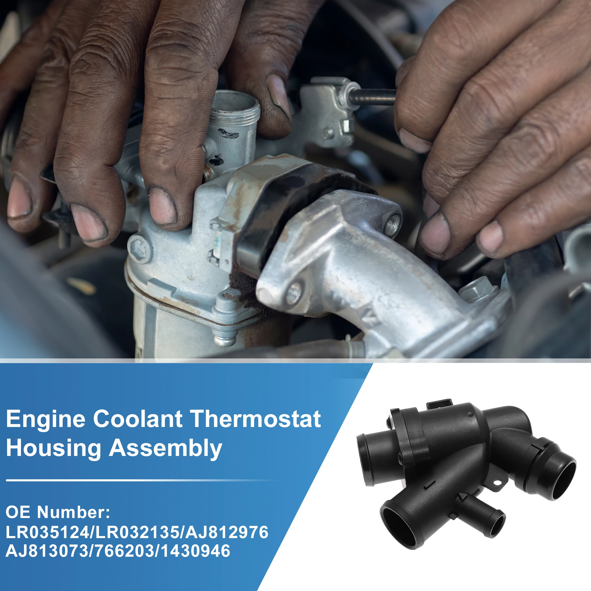 UXCELL Engine Coolant Thermostat Housing Assembly No.LR035124 for Jaguar F-Type 2014