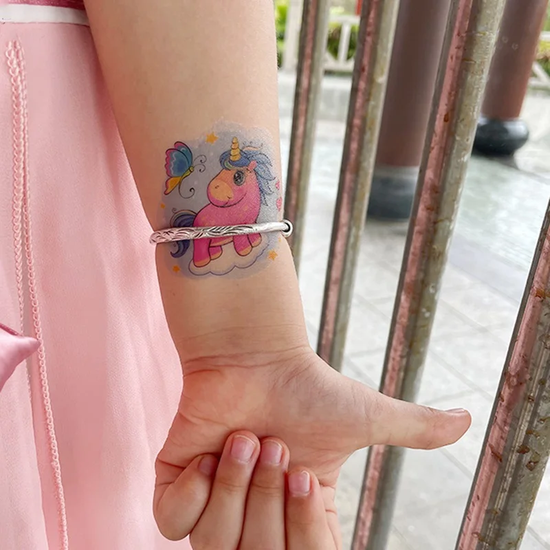 24pcs/Set Dreamy Unicorns Temporary Tattoo Sticker For Kids No Repeated Waterproof Disposable Cute Cartoon tatouage temporaire