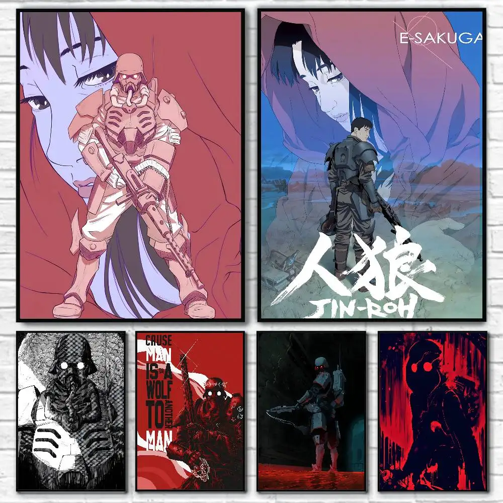 Anime J-Jin R-Roh The Wolf Brigade Posters Fancy Wall Sticker for Living Room Bar Decoration Wall Decor