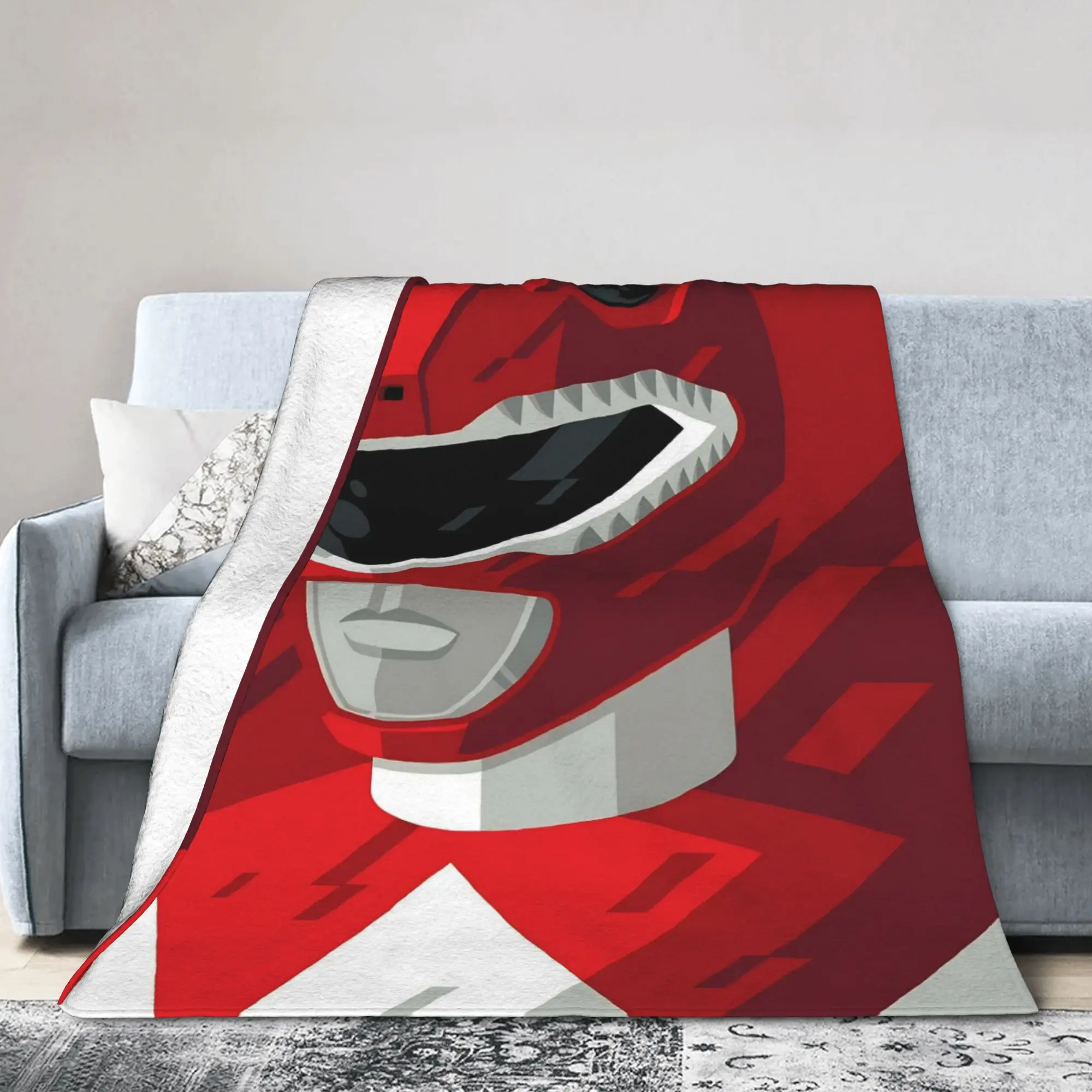 Red Ranger Blankets Power R-Ranger Fuzzy Funny Warm Throw Blankets for Home Restaurant All Season