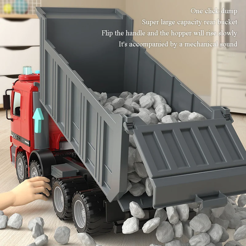 Large Lights Music Inertial Dump Truck Children\'s Toys City Engineering Vehicle Gift For The Boys