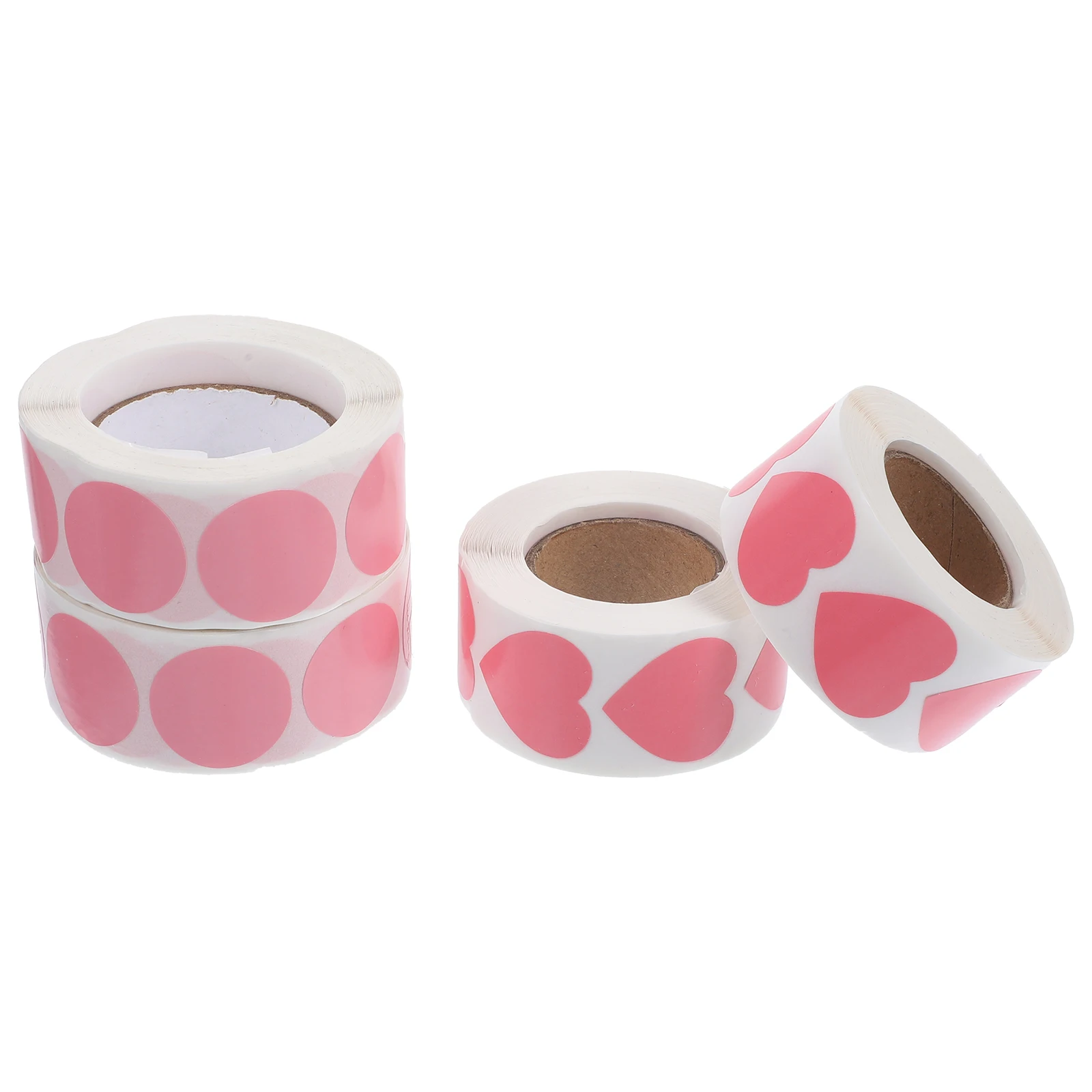 

Colorful Heart Stickers 4 Rolls Pink Dot Labels Adhesive Wedding Gifts Decoration Folder Tags Envelopes Classification Labels
