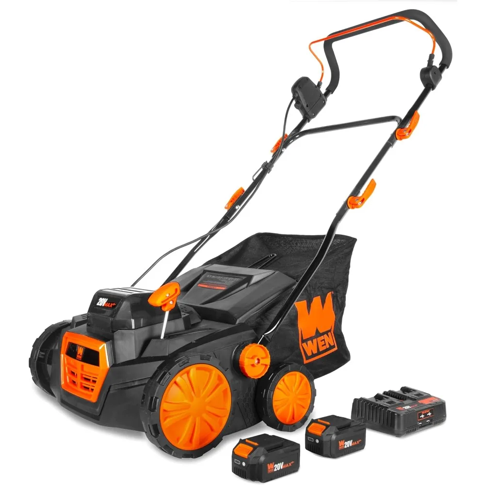 20V Max Cordless Brushless Electric Dethatcher and Scarifier, 15-Inch 2-in-1 with Collection Bag (20716)