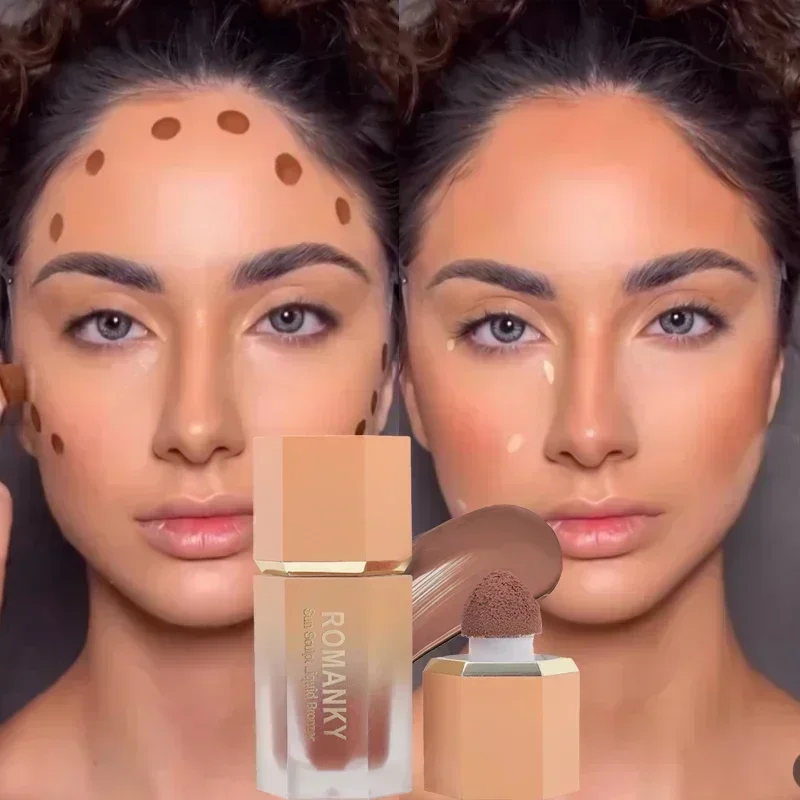 Waterproof Face Liquid Contour Concealer Bronzer Sponge Stick Natural Foundation Matte Long Lasting Highlighter Beauty Cosmetics