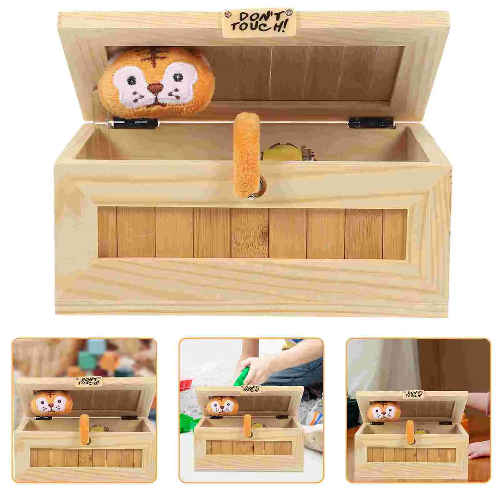 

Wood Box Tricky Toys Urban Spoof Tiger Toy Creative Toy Horror Boring Box Toy for Kids Friends