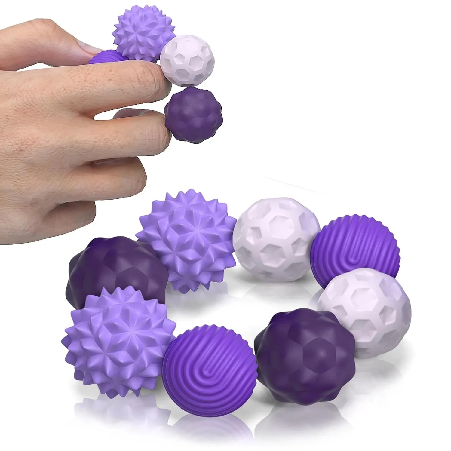 2-8PCS Silicone Sensory Magnetic Ball Magnetic Sensory Toy Decompression Soft Massage Training Small Ornaments Miniature Model