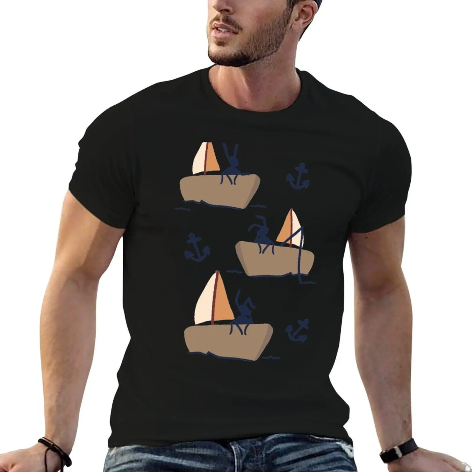 

Tiny Sailor pattern T-Shirt essential t shirt g man t shirts for men t shirt man casual T-shirt