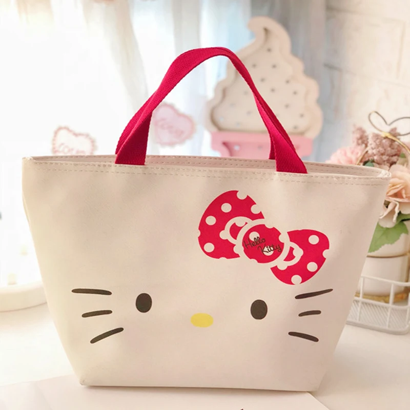 New Hello Kitty Cinnamoroll Sanrio Kawaii Anime Storage Hangbag Cute Cartoon My Melody Bento Lunch Box Lovely Gifts for Girls