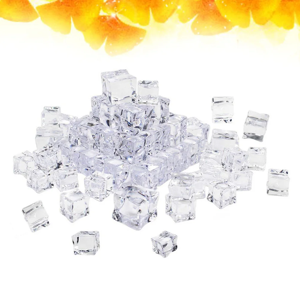 

40Pcs 30mm Cube Square Luster Ice Cubes Fake Artificial Acrylic Ice Cubes Crystal Clear Photography Props Kitchen De