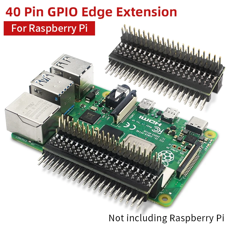 Raspberry Pi 40-pinowe złącze przedłużające GPIO z podwójnym rzędem i kątem prostym GPIO Edge Extension Connector dla Pi 4B 3B+ 3B Zero 2 W