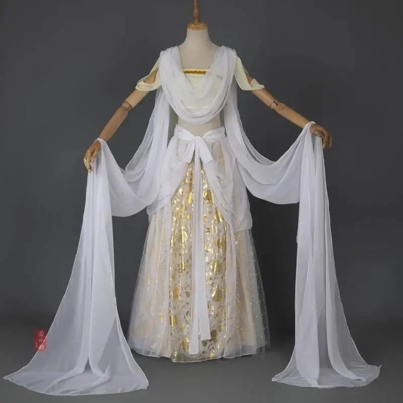 

Elements Dunhuang Apsaras Hanfu Han Sexy Fairy Dance Perform Perform Full Set Cos Cosplay Halloween Fiesta Carnival Costume