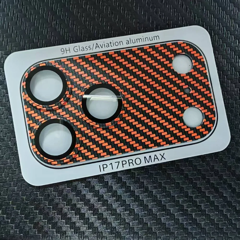 ألياف الكربون كيفلر كامل عدسة الكاميرا حامي غطاء زجاجي آيفون 17 الهواء 17 برو ماكس عالية الجودة عدسة الهاتف الملحقات