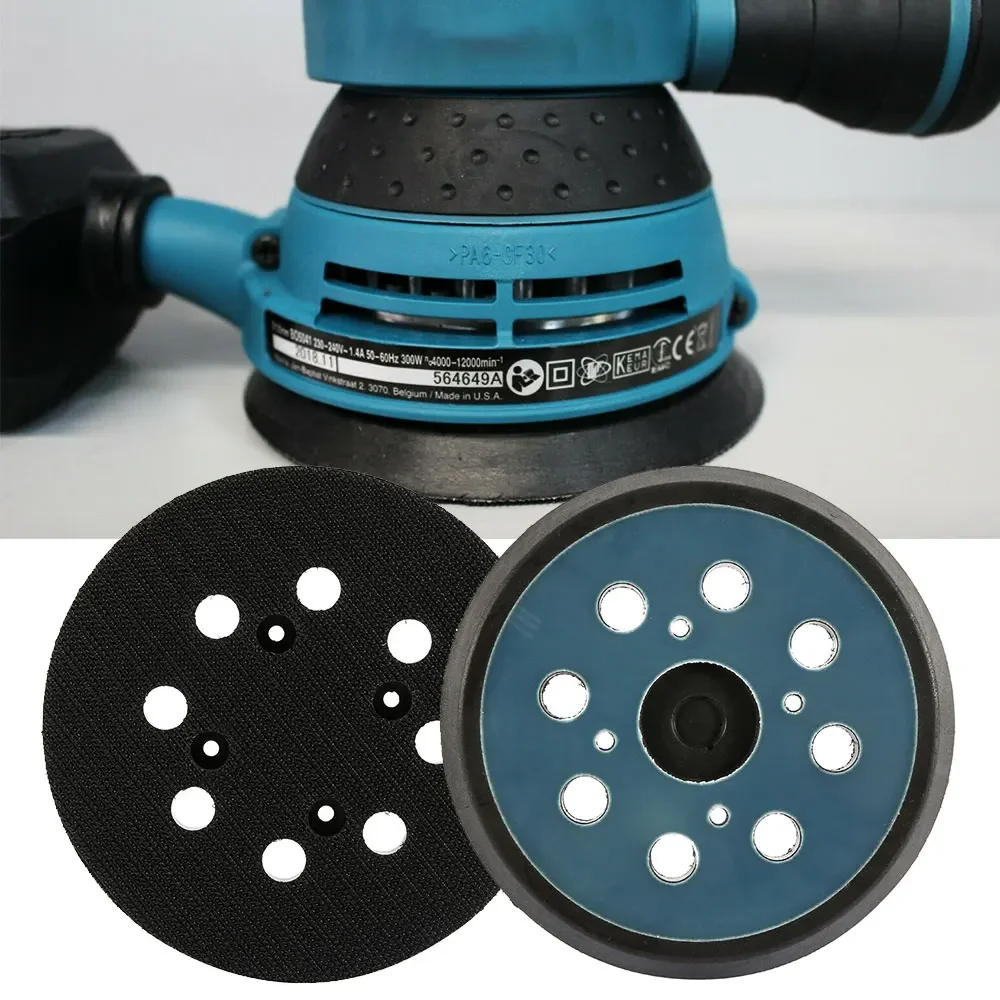 5 Inches 125 MM 8-Hole Back-up Sanding Pad 3/4 Nails Hook and Loop Sander Backing Pad for Electric Grinder Makita Orbital Sander