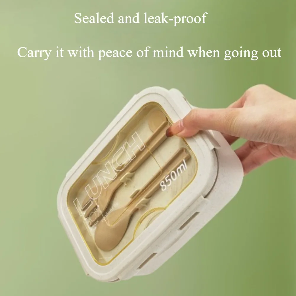 Divided Bento Box Leak Proof Fruit Salad Lunch Box with Compartment Bento Box Microwave Safe Heating for Office Home Picnic