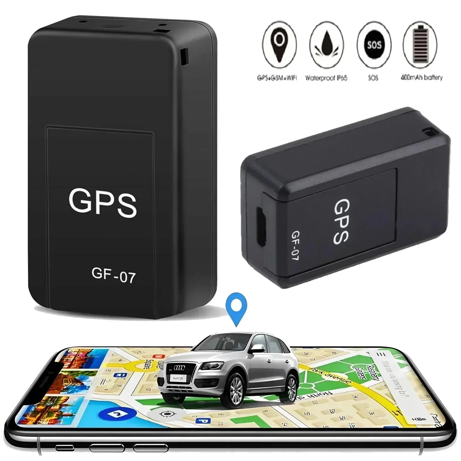 GPS Tracker Strong Magnetic Car Tracking Anti-Lost Anti-Theft Equipment Mini Portable Precise Positioning GPS Locator Tool Amagi