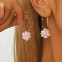 Boucles d'oreilles en forme de pétale de perles pour femmes, 2 pièces, tendance, bricolage, voyage en plein air, carnaval, Banquet, fête, vacances, cadeaux 6