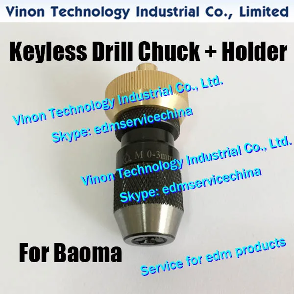 

EDM KEYLESS Drill Chuck 0-3MM JT0 with female adapter (with inner thread) for Baoma DB703 Super drill EDM machines