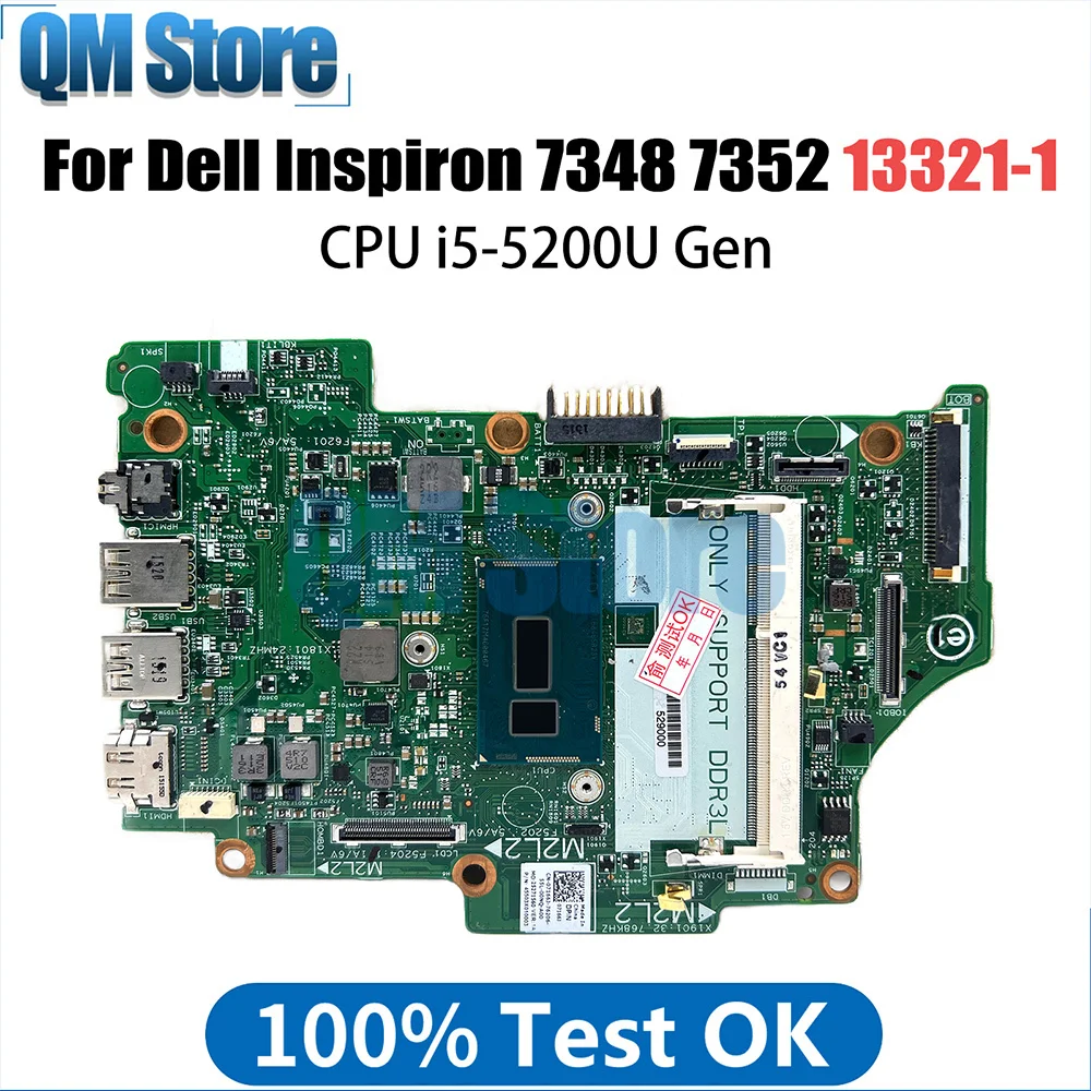 

Notebook Mainboard For Dell Inspiron 13 7348 7558 7352 07166J CN-07166J 13321-1 Laptop Motherboard With I5-5200U Full Tested OK