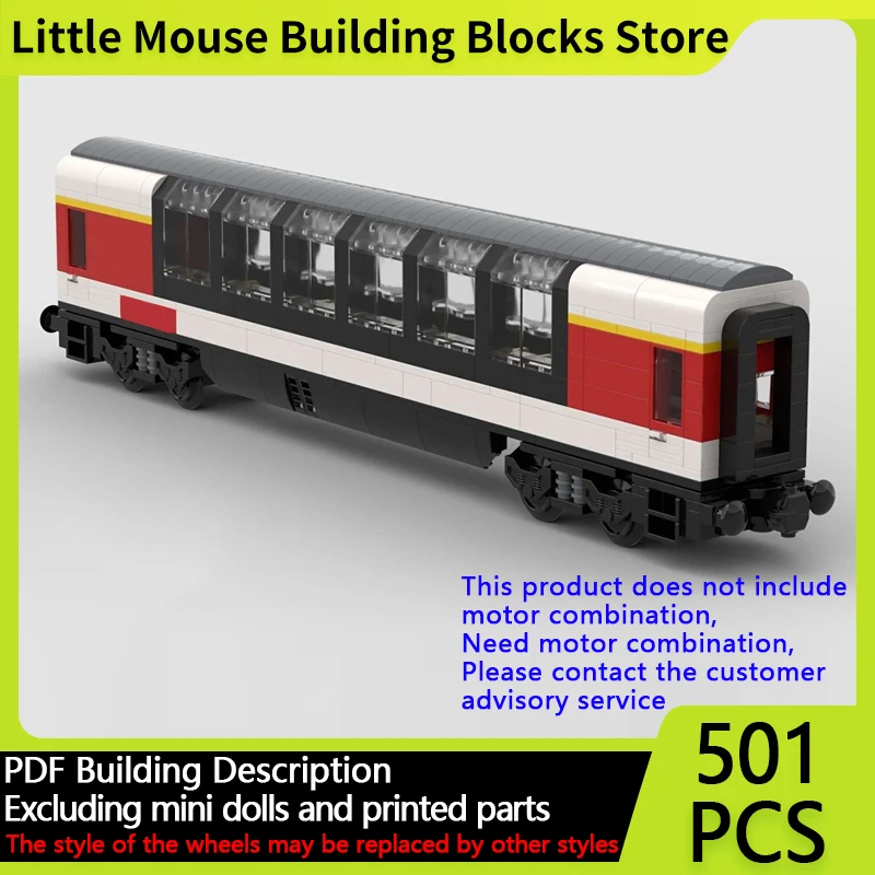 

City Car Model MOC Building Bricks Panorama Wagon Intercity Train Modular Technology Gifts Holiday Assemble Children Toys Suit