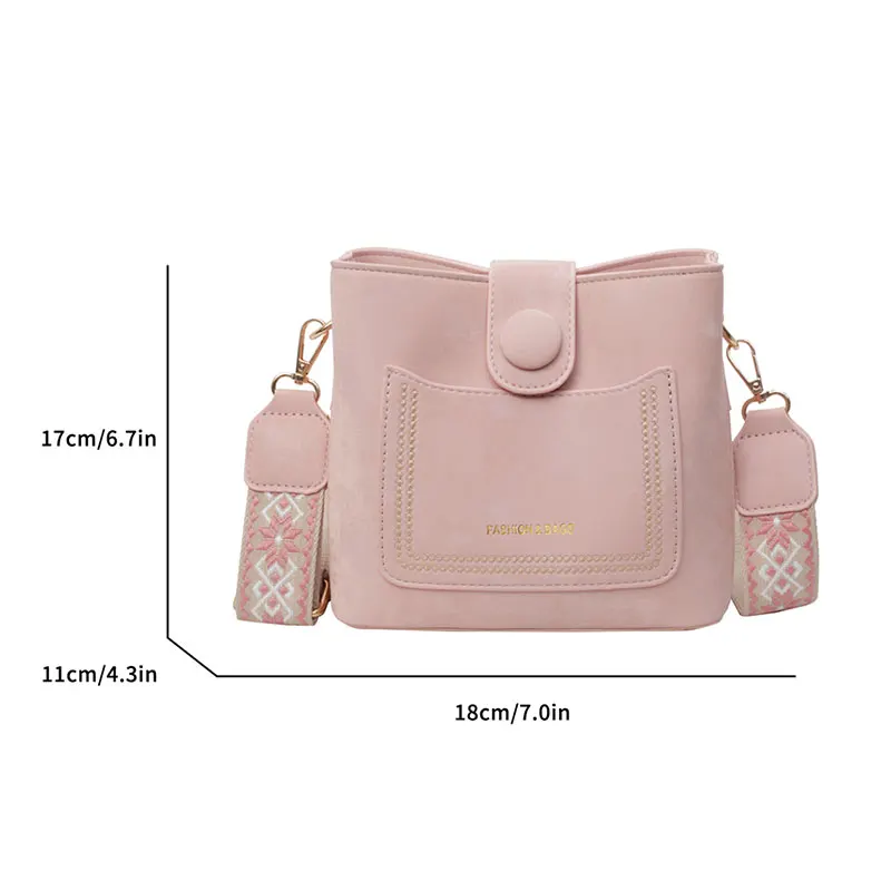 Fashion Pu Leather Bags for Women Trend 2024 Casual Solid Color Crossbody Bucket Bag Lady High Quality Luxury Designer Handbags