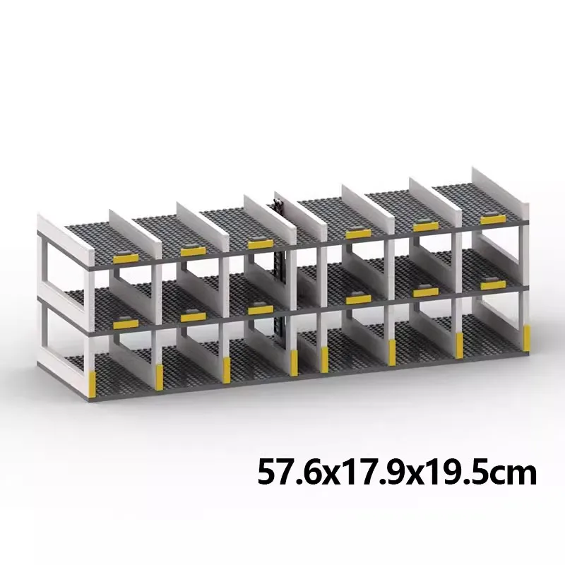 MOC Technische auto Grootschalige snelheidsvoertuigen Garage Fit 8 brede parkeerplaatsen Displaystandaardsets Bouwstenen Speelgoed Cadeau