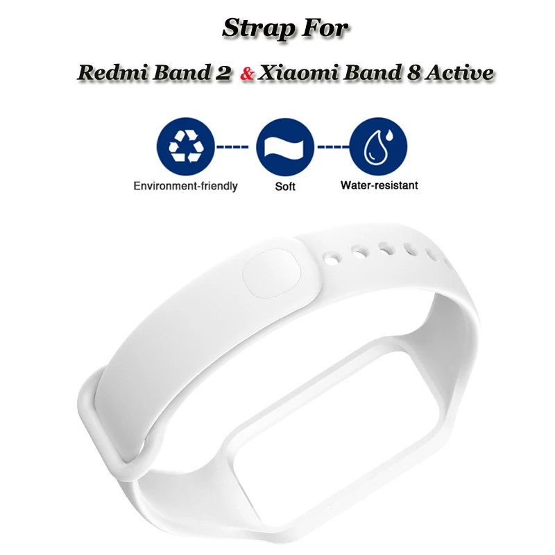 Replacement Watch Strap For Xiaomi Smart Band 8 Active Strap Silicone Strap For Redmi Smart Band 2 Strap Bracelet