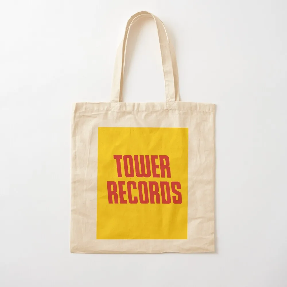 Tower Records' logo (yellow background) (1960s - 2000s) Tote Bag Shopper bag large size bags shopper bag woman