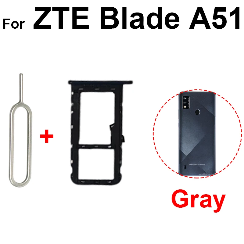 For ZTE Blade A51 A71 A72 5G SIM Card Tray SIM Card Tray Holder Card Reader Replacement Parts