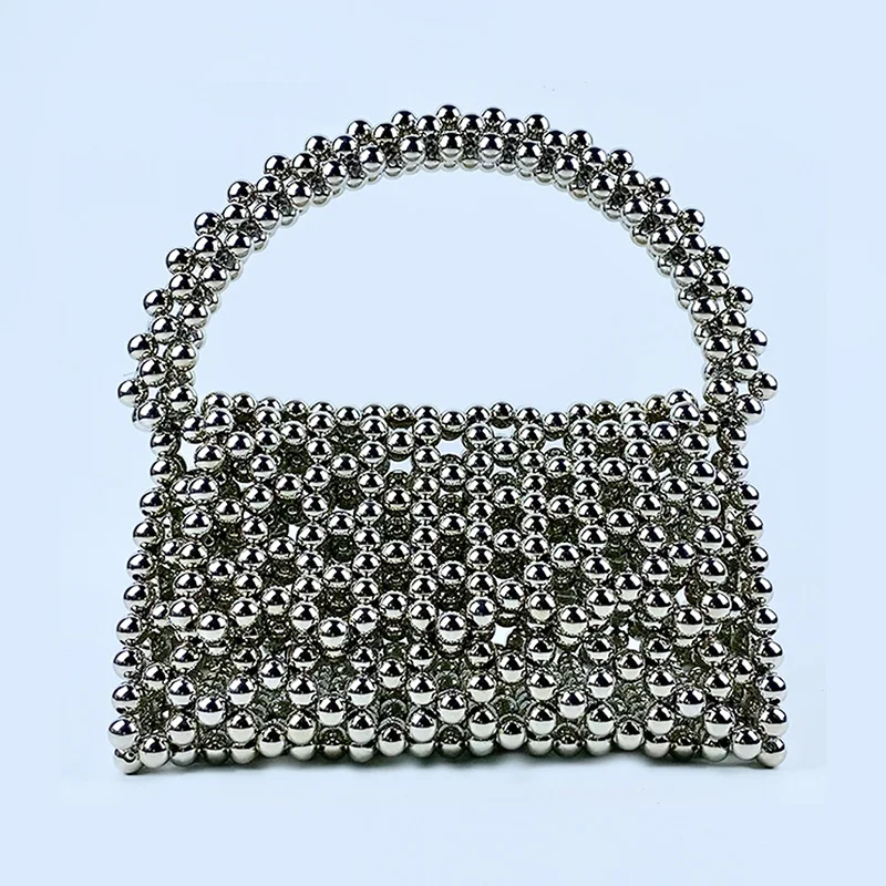 

2024 New Internet Celebrity Same Style Triangle Handmade Beaded Popular Hollow Flip Woven One Shoulder Handheld Underarm Bag