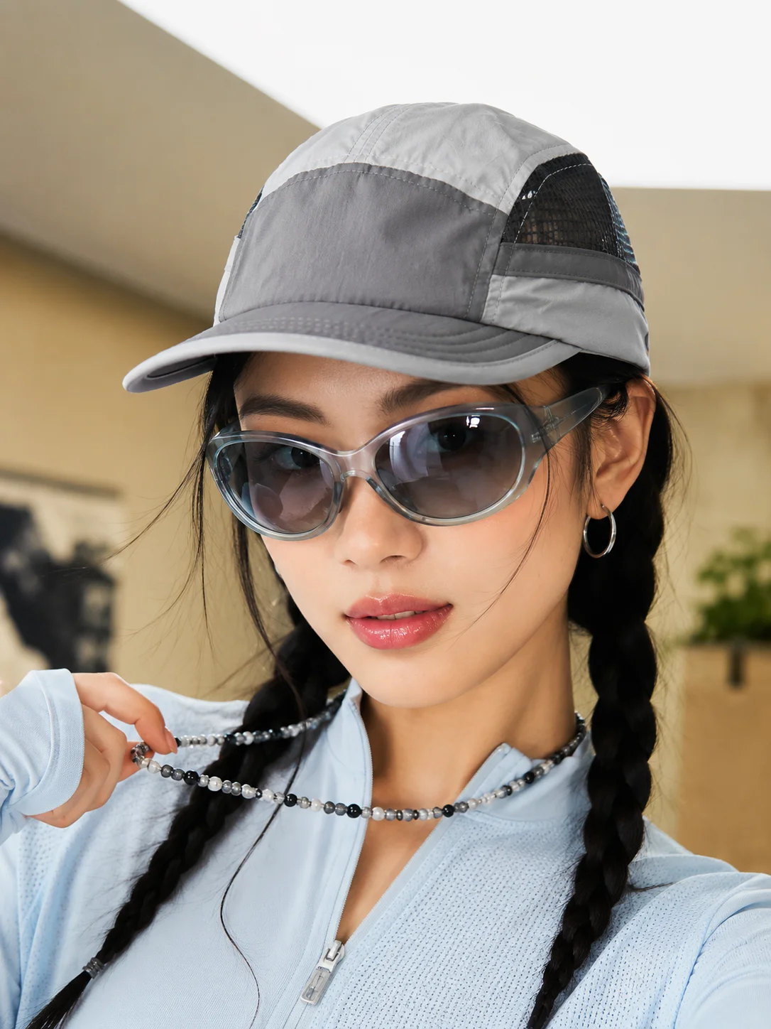 Color-Block 5 Panel Camp Hat Men Women Quick Dry Breathable Mesh Baseball Cap Lightweight Soft Brim Outdoor Running Sun Hats