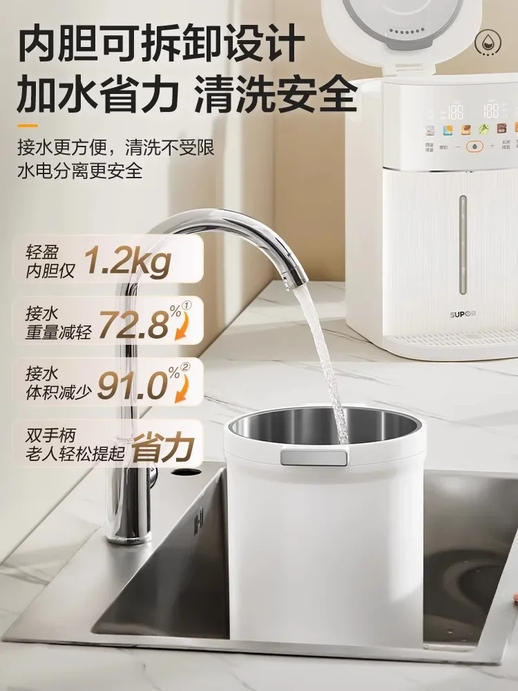 SUPORL غلاية كهربائية من الفولاذ المقاوم للصدأ عازلة للحرارة ودرجة حرارة ثابتة وموزع مياه ذكي غلاية كهربائية