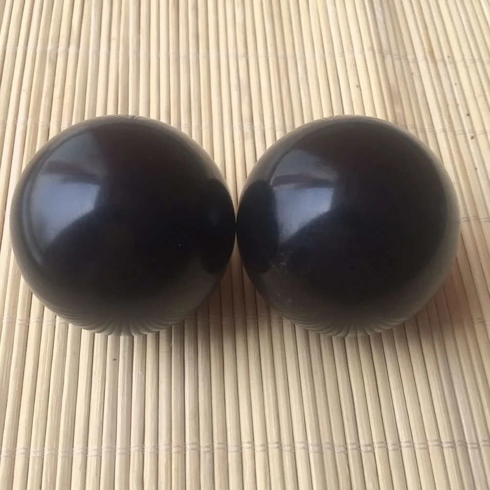 Boules d'obsidienne Baoding noires naturelles, boule de main à gâchette, pierre à main, boules de santé chinoises