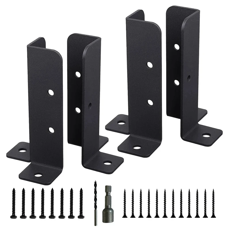 

4Pcs Adjustable Deck Post Anchor Base Brackets Fence For Pergola Fence Railing Mailbox Pavilion Garden Tool