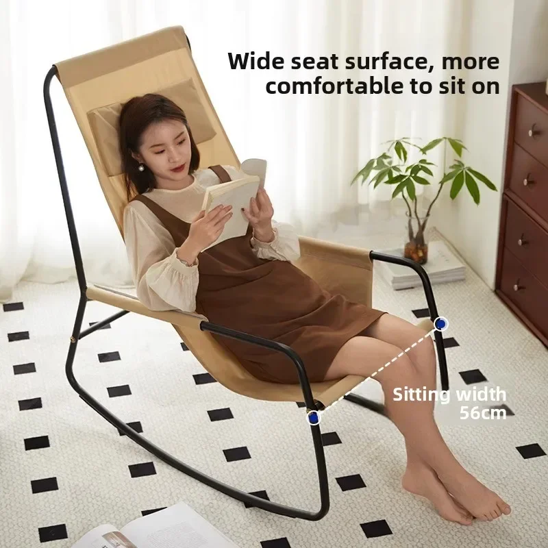 Single outdoor rocking chair, recliner chair, summer breathable fabric rocking chair, can be sitting or lying down