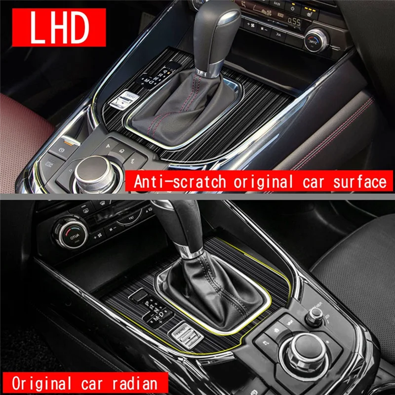 Car Stainless Steel Central Gear Shift Panel Control Panel Decal Interior Modification for Mazda CX9 CX-9 2022+ LHD