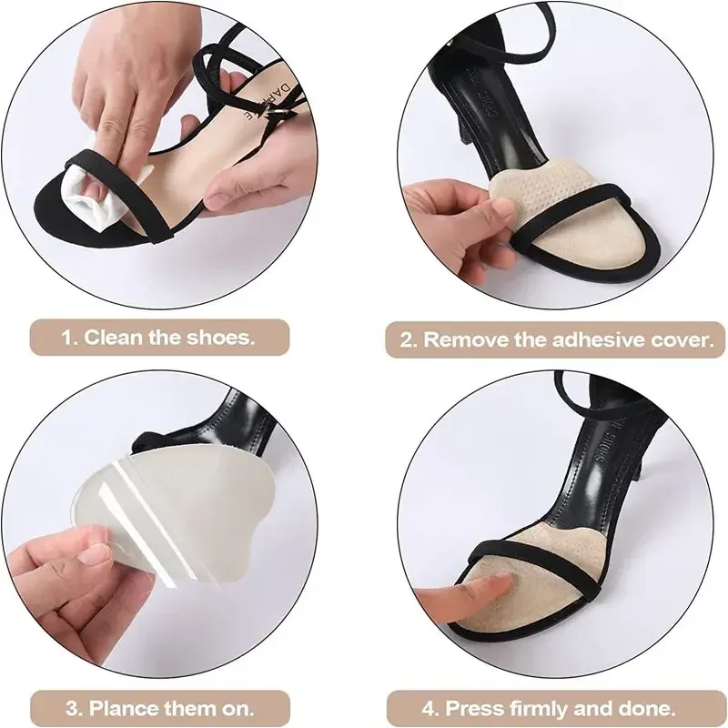 Cushion Pads for Women High Heels Shoes Silicone Gel Forefoot Pad Inserts Anti Slip Foot Pain Relief Pads Sandals Shoe Insoles