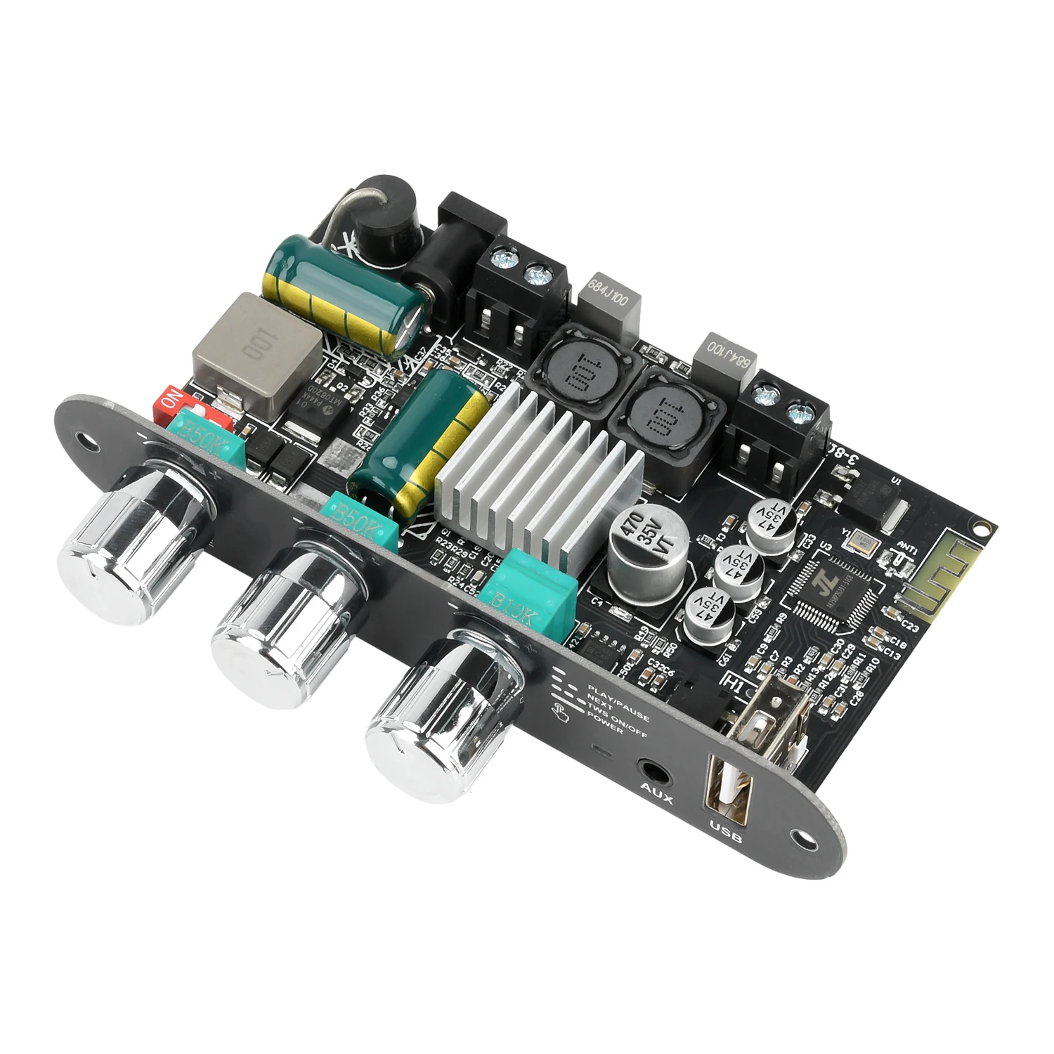100W BT-Verstärkerplatine ZK-1001U mit Boost Mono Höhen- und Bassregelung TWS DIY-Lautsprecher TPA3116D2 AMP AUX USB-Eingang Bass-/Hochtonregelung – Detail 10