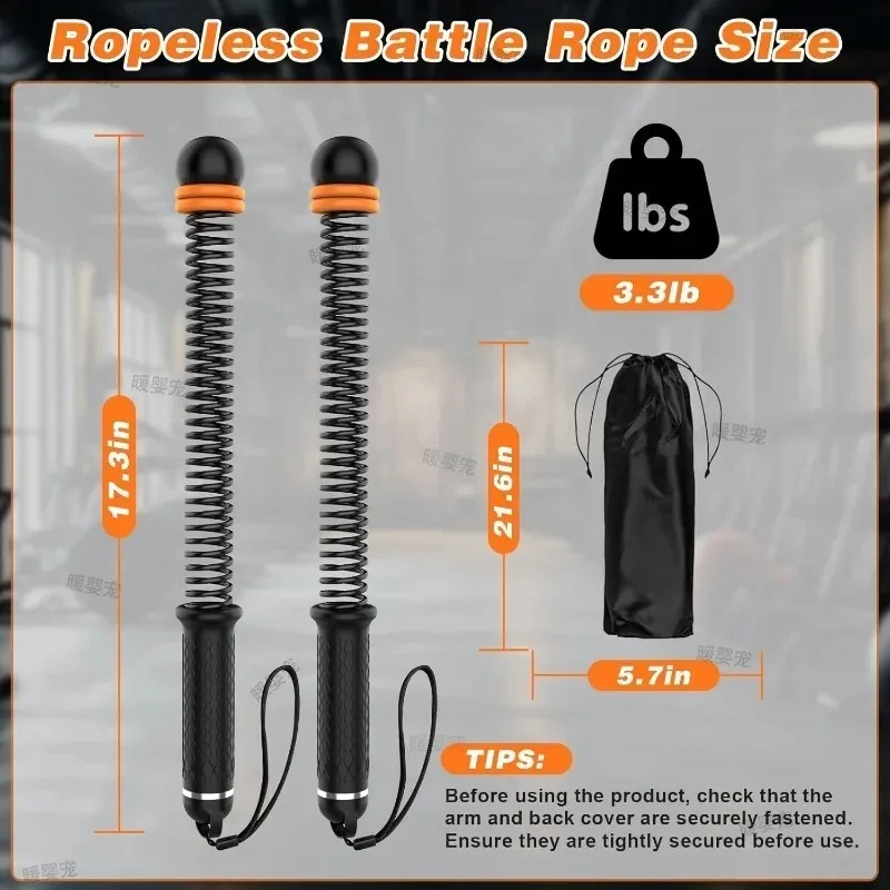 Ropeless Battle Rope Adjustable Resistance For Home Gym Full Body Workout Fitness Training Rope Equipment Ropeless Battle Rope