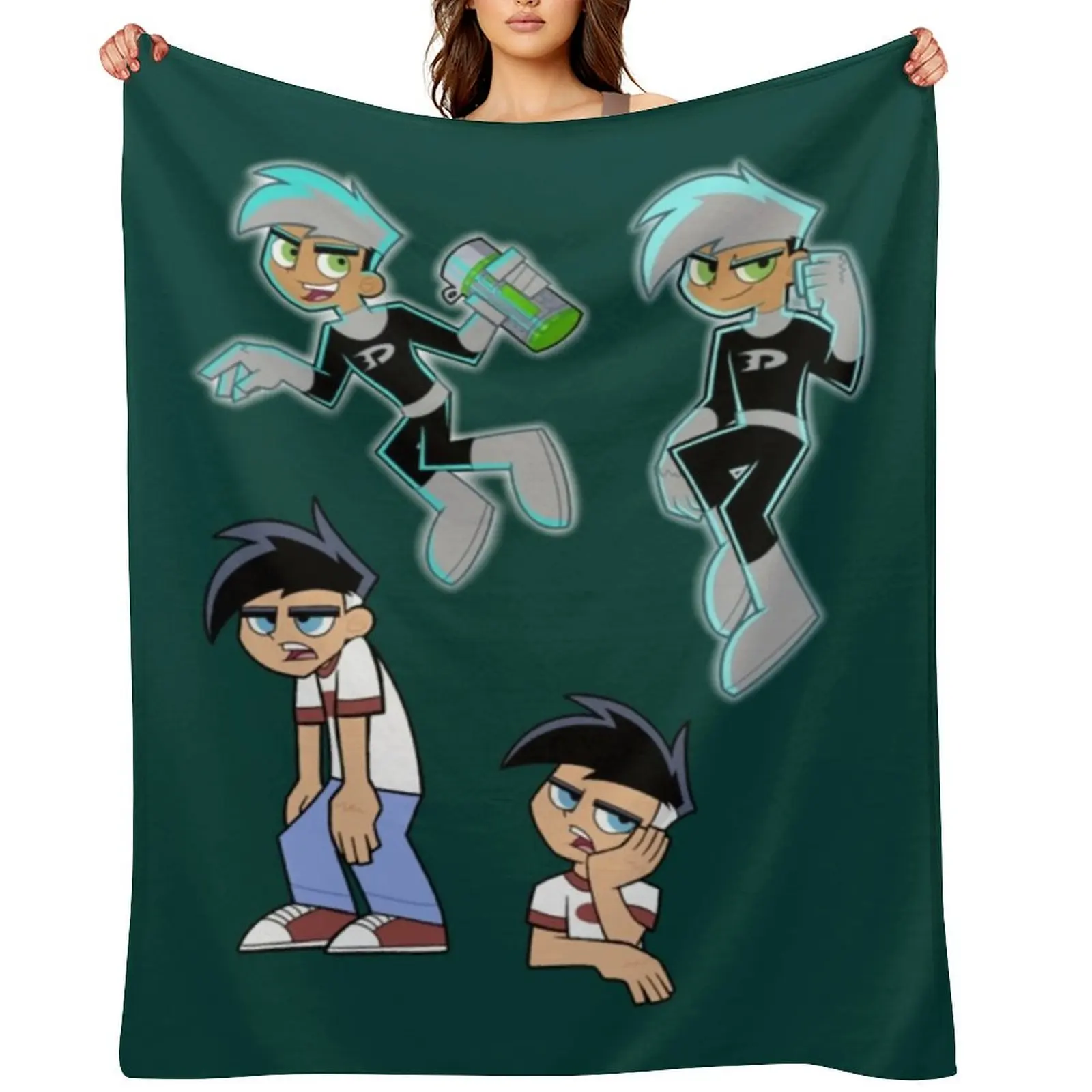 

danny phantom Throw Blanket Stuffeds Luxury Custom bed plaid Blankets