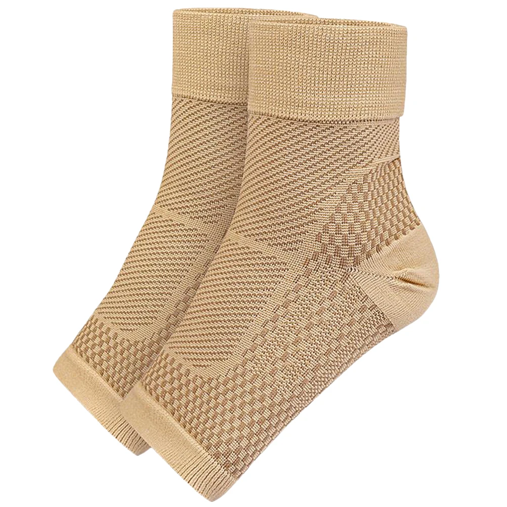 

Ankle Compression Socks Plantar Fasciitis Support Skin Friendly Foot Brace Short Sleeve for Gym Workout Travel Size