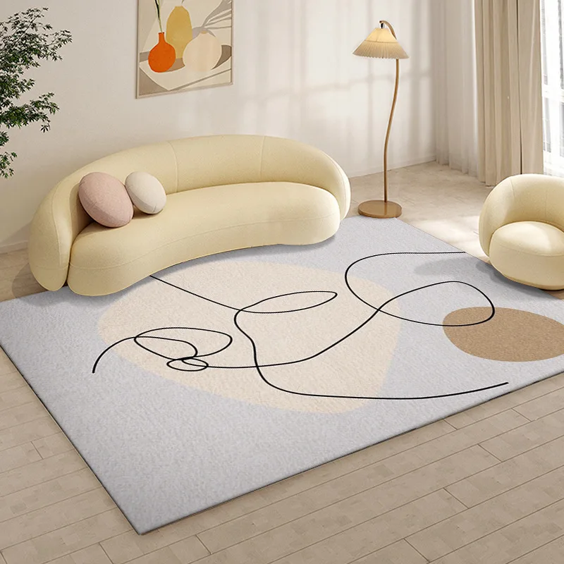 Modern Minimalist Abstract Largearea Living Room Carpet Soft and Fluffy Bedroom Carpets Thickened Plush Washable Household Rugs