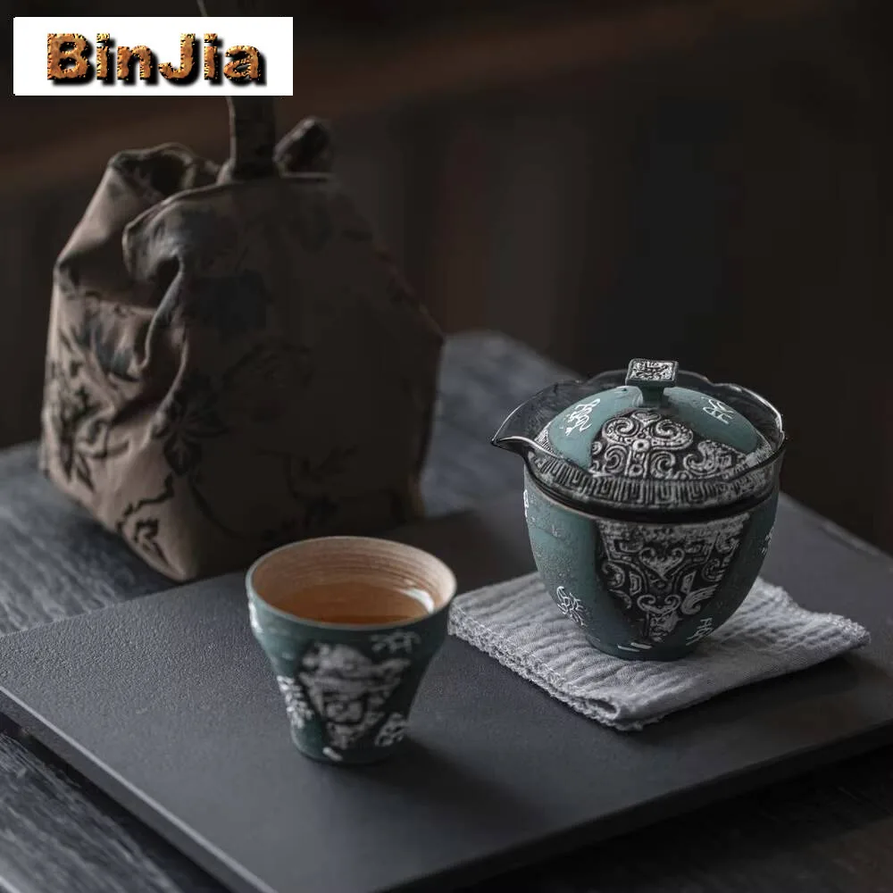 

Old Rock Mud Relief 12, чайный сервиз со знаком зодиака, японский 1 горшок, 2 чашки, домашнее приготовление пикника, портативный органайзер, аксессуары для рукоделия