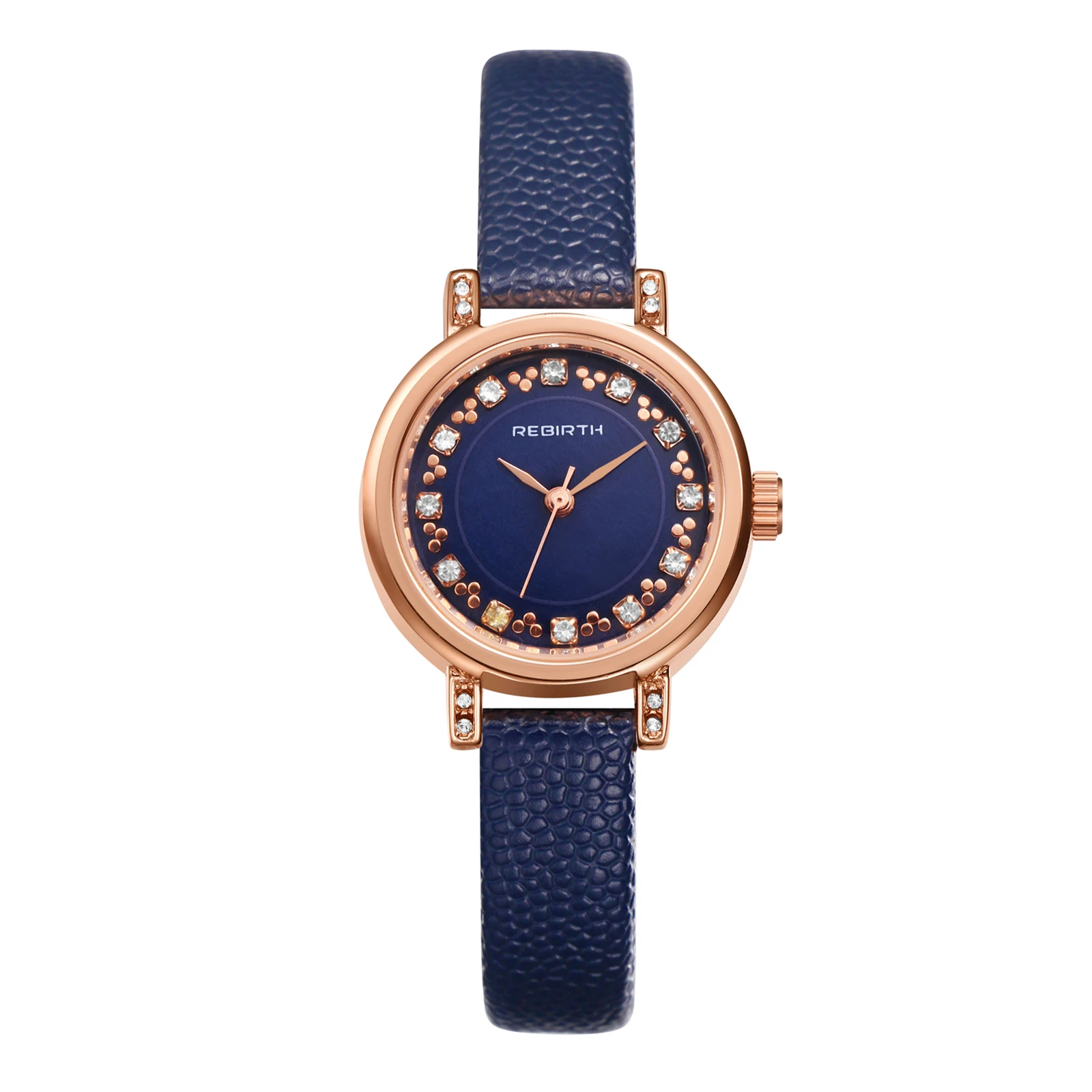 

JEWELRYWE Women's Fashion Watch Soft Diamond Scale Ultra-thin Waterproof Watch Lychee Leather Strap Analog Quartz Watch