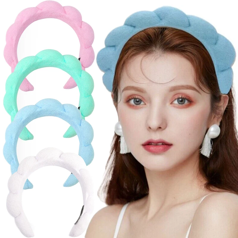 

2023 Sponge Hairband Skincare Headband for Women Non Slip Terry Towel Headband Spa Headbands Women Yoga Sweatband Headband