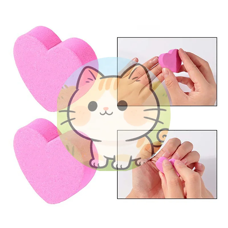 20/50Pcs Heart Shape Sponge Nail File Double Side Buffer Buffing Sanding Nail Pedicure Tool Gel Polish Manicure Nail Accessorie