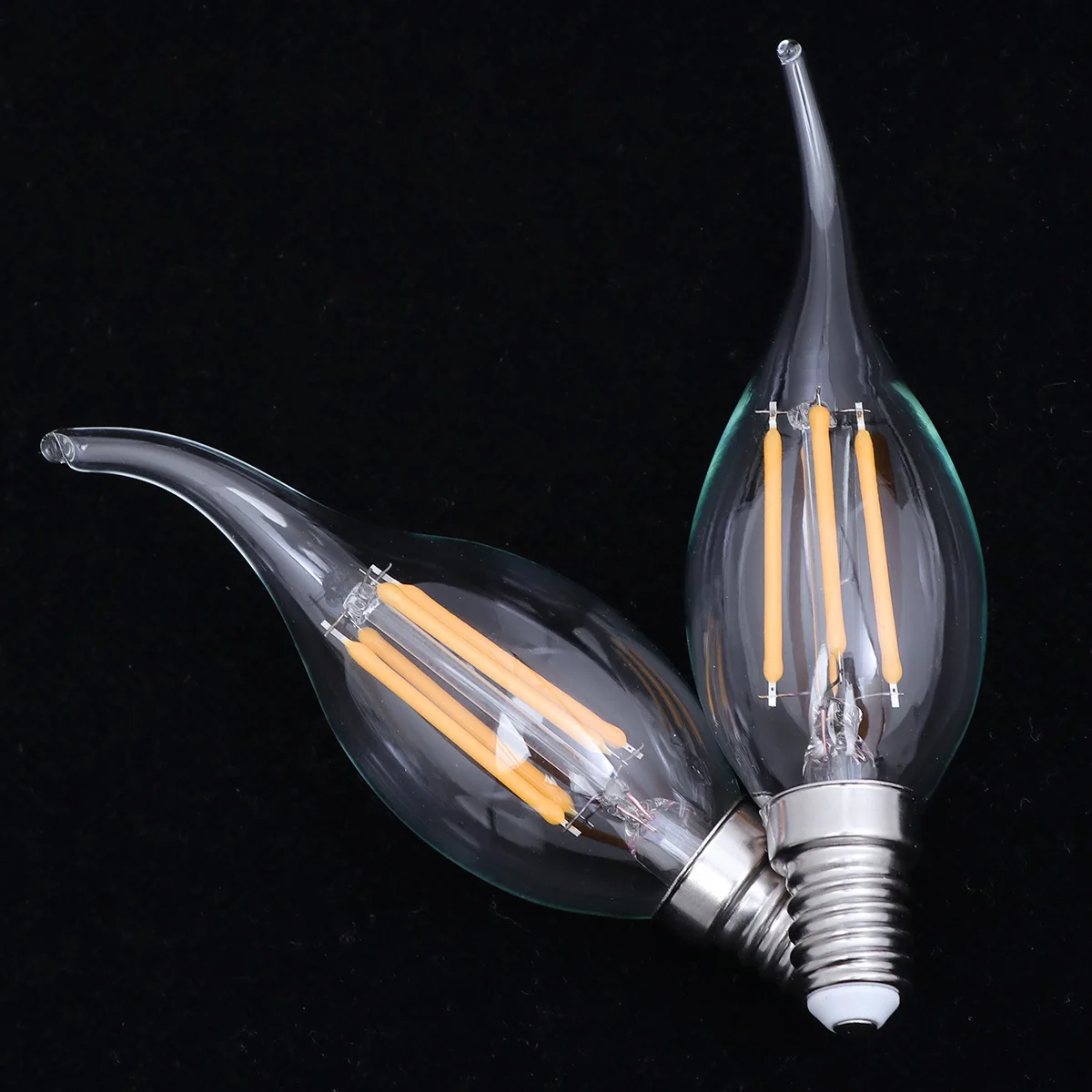 3 قطعة E14 4 واط خيوط لهب لمبات الضوء الأبيض الدافئ للثريات قلادة أضواء شمعدانات جدارية تركيبات لهب تلميح لمبة #5