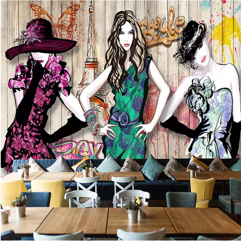 Beauty Clothing Store Industrial Decor Background 3D Wallpaper Personality Clothing Mall Mural Text Can Be Modify Wall Paper 3D