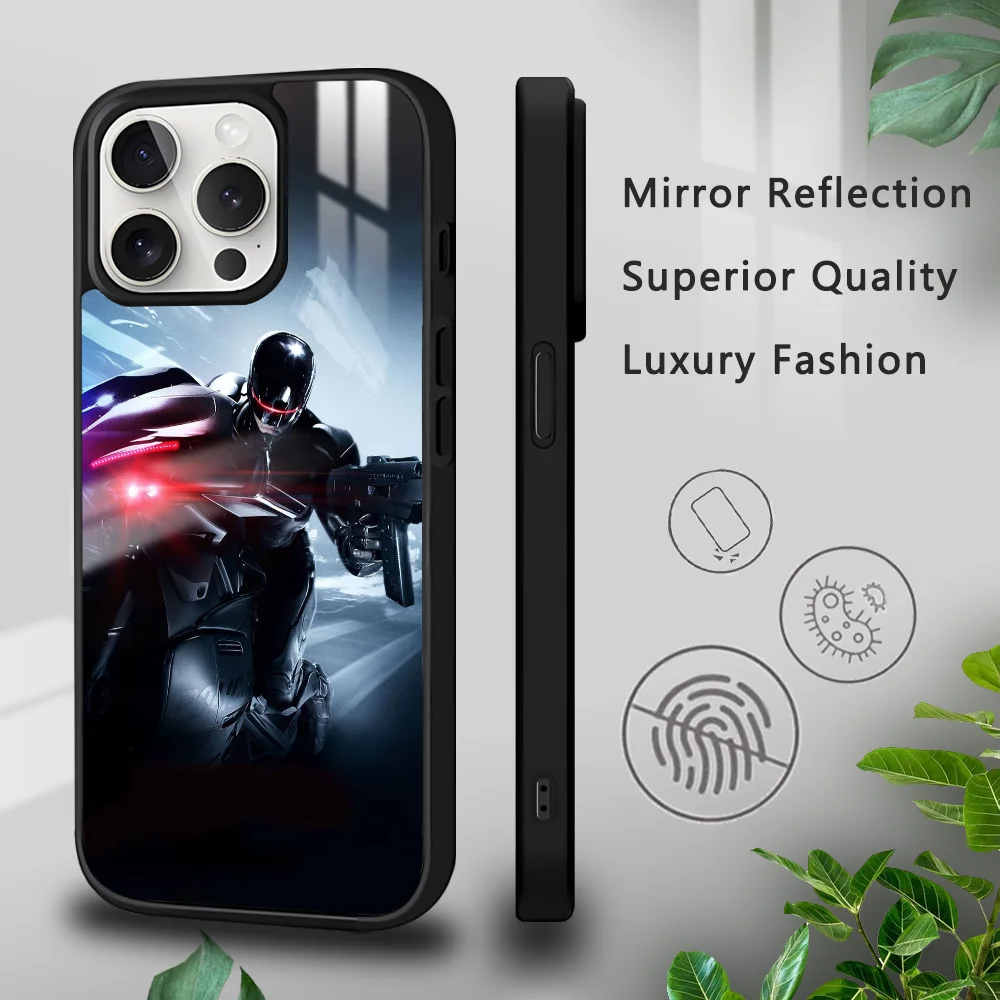 R-Robocop Movie Phone Case For iPhone 16 15 14 13 12 11 Pro Xs Max Mini Plus Celulares Hard Funda