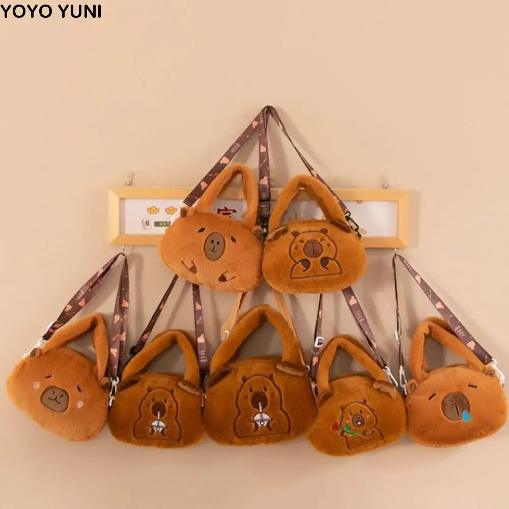 

Plush Capybara Capybara Plush Handbag Large Capacity Animal Cartoon Capybara Crossbody Bag Fashion Stuffed Cartoon Shoulder Bag